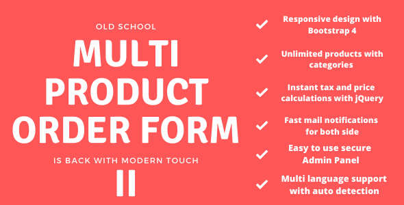 Multi Product Order Form - 1